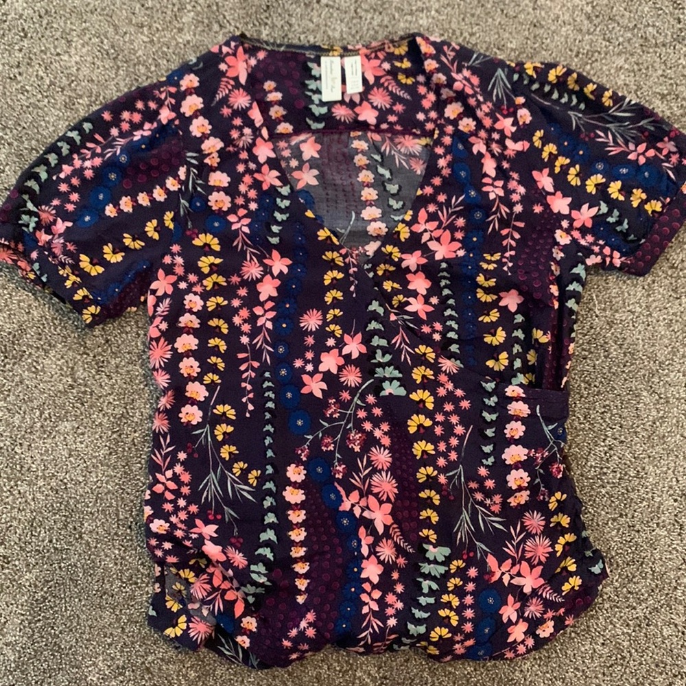 Meadow Rue for Anthro purple flower wrap blouse